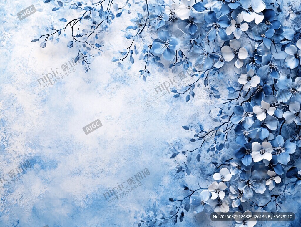 夢幻藍花背景圖