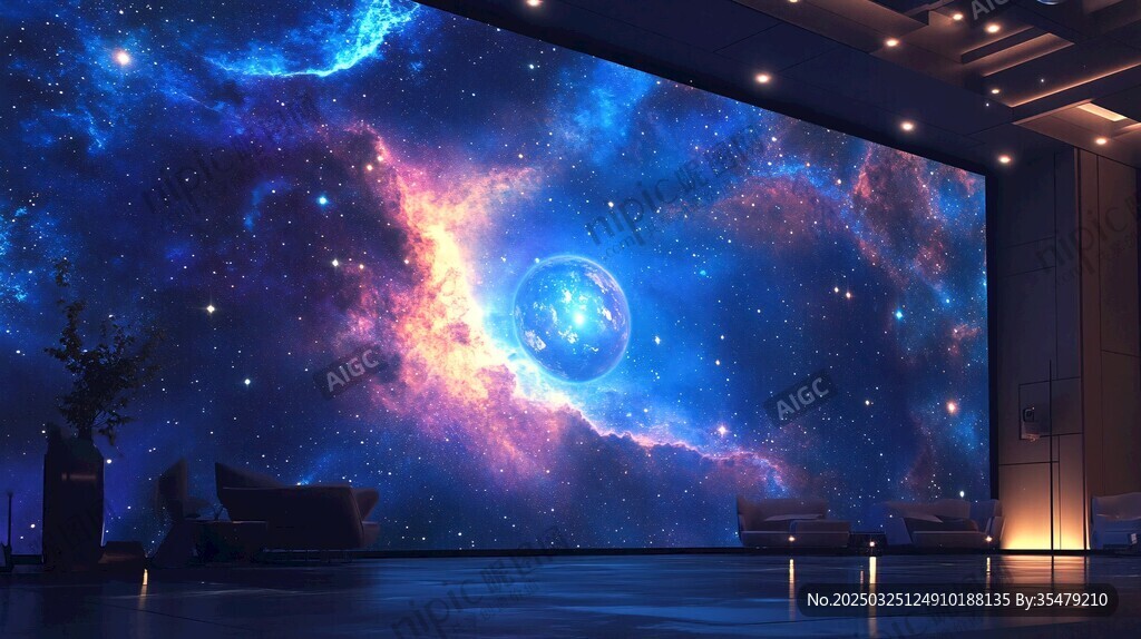 夢幻宇宙星空室內(nèi)大屏畫面