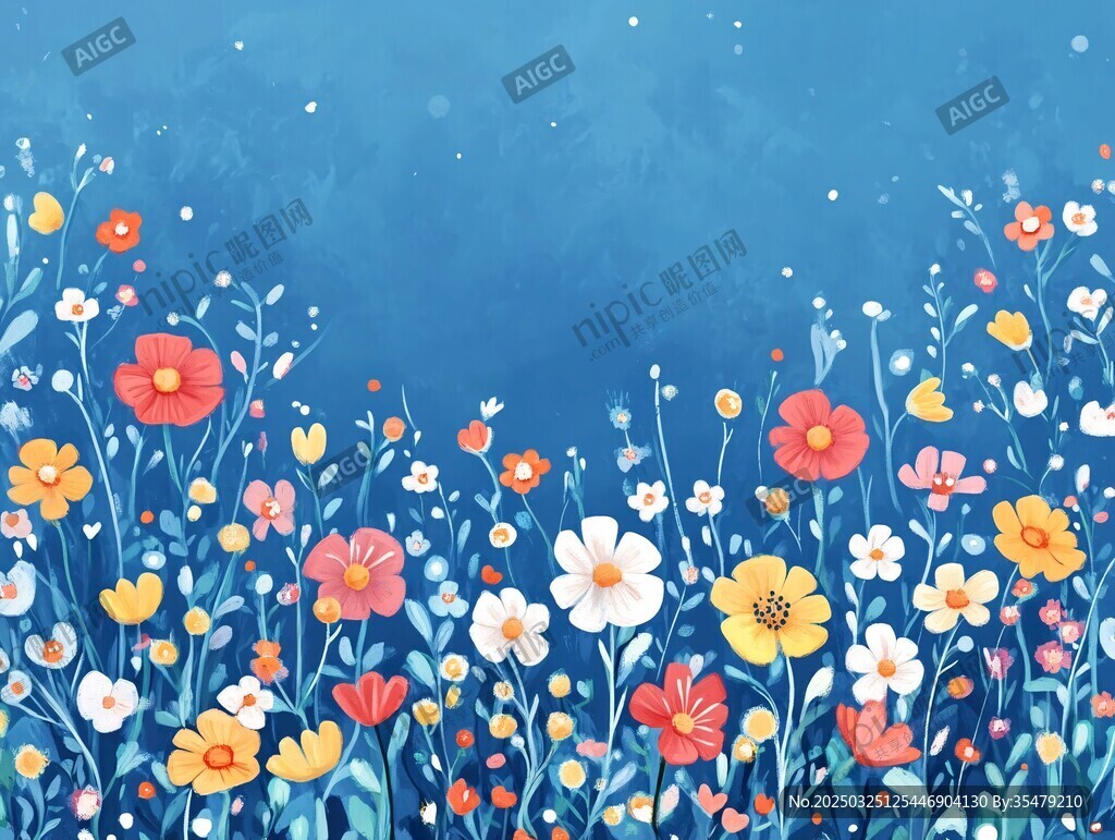 夢幻花卉背景圖