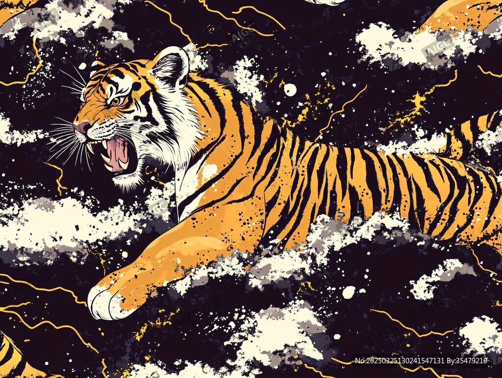 猛虎奔騰圖