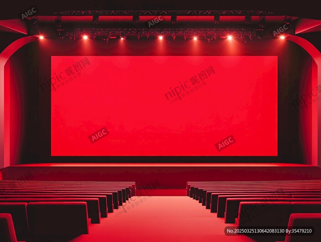 紅色舞臺劇院空曠場景
