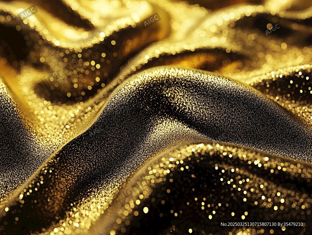 閃耀金色絲綢紋理背景