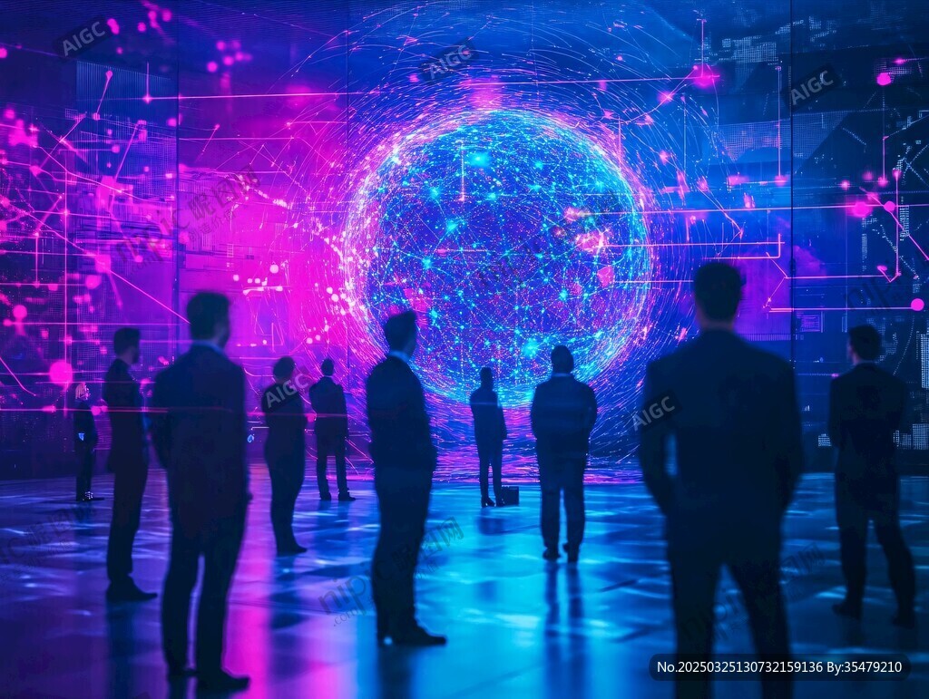 科技展廳中的未來探索者