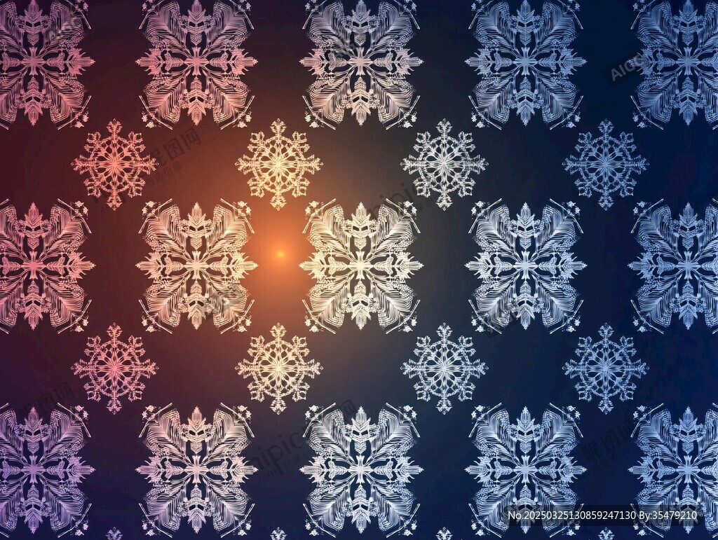 夢幻漸變雪花圖案背景