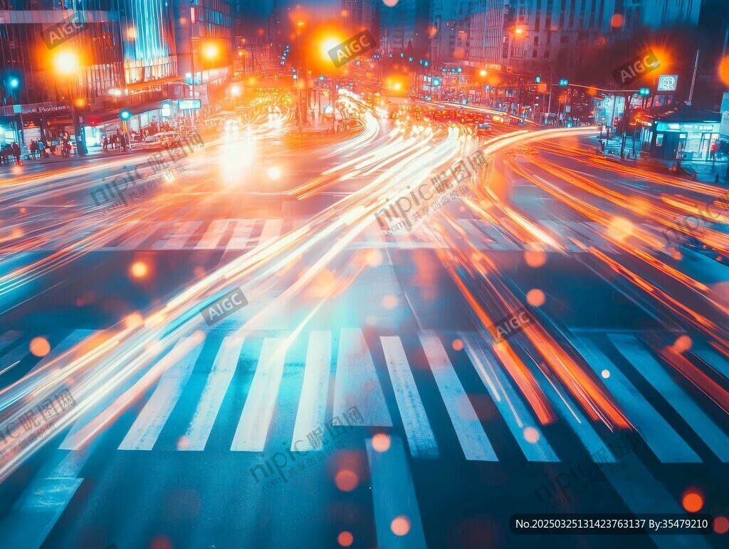城市夜景車流光影之美