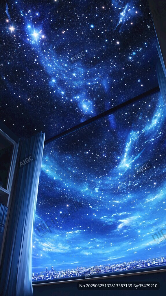 夢幻星空臥室天花板美景