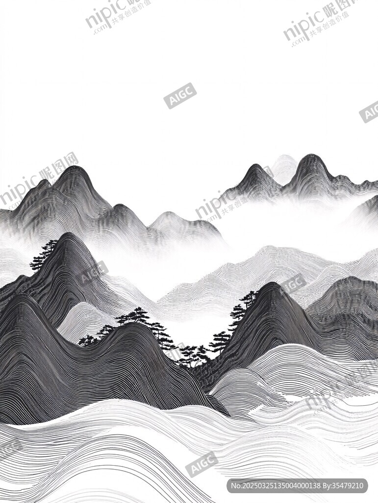 水墨山水意境圖