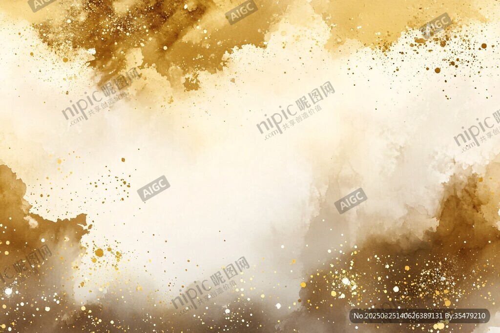 金色夢(mèng)幻水彩背景紋理
