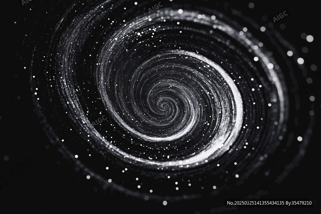 黑白旋渦星空夢幻圖景