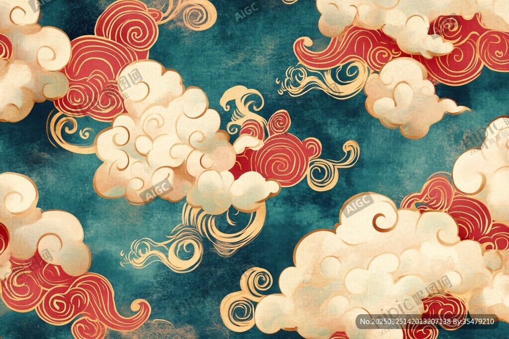 中式古典祥云圖案背景