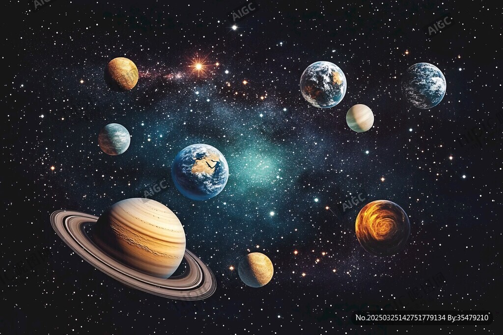 夢幻太陽系行星宇宙景象