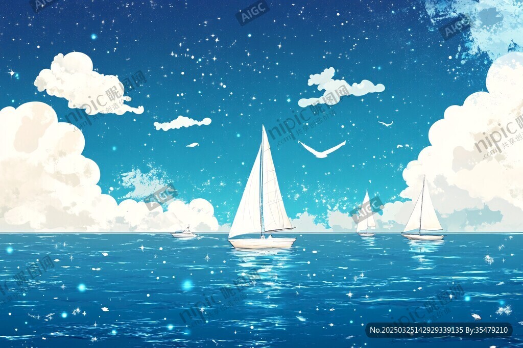 夢幻星空下的海上帆船之旅
