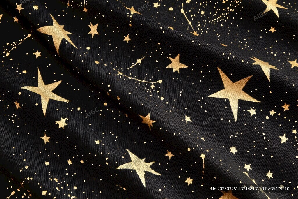 黑色背景上的金色星星圖案