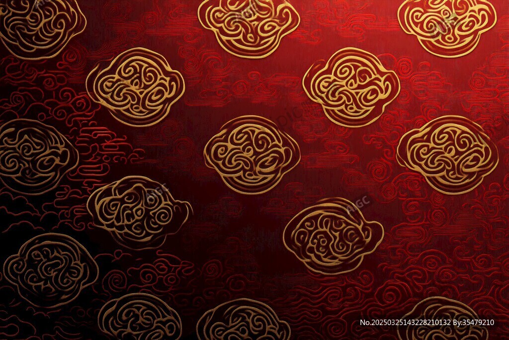 中式紅底金紋傳統(tǒng)花紋背景