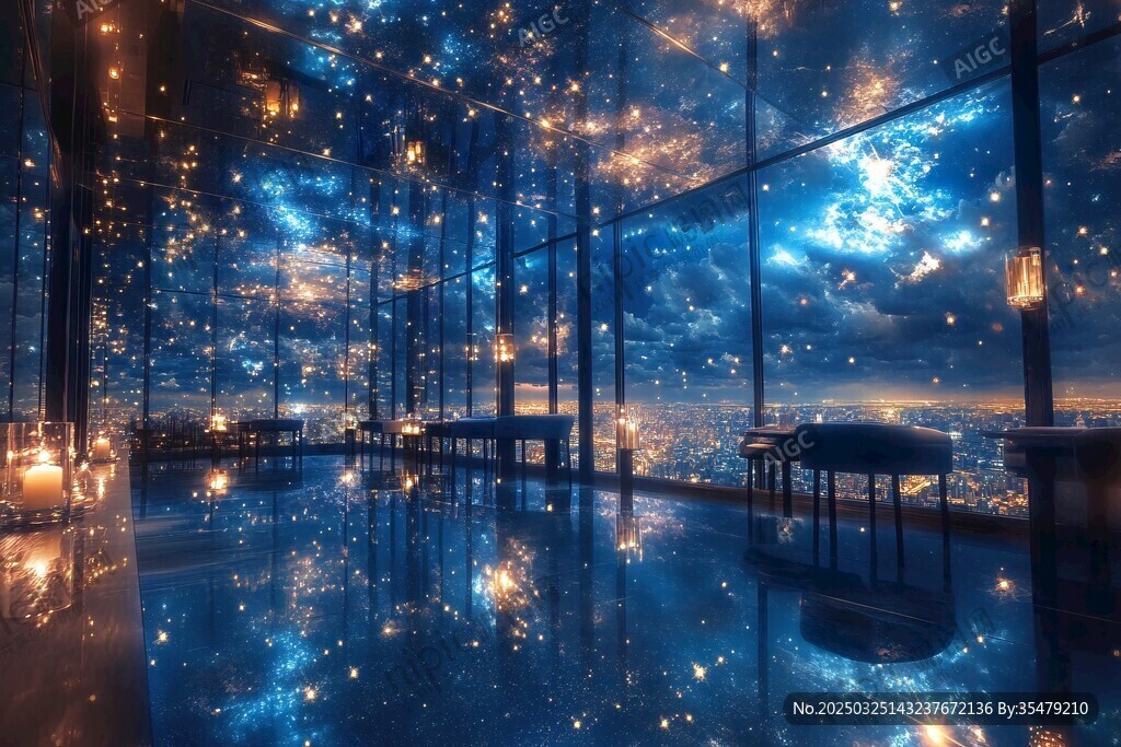 夢幻星空室內浪漫空間場景
