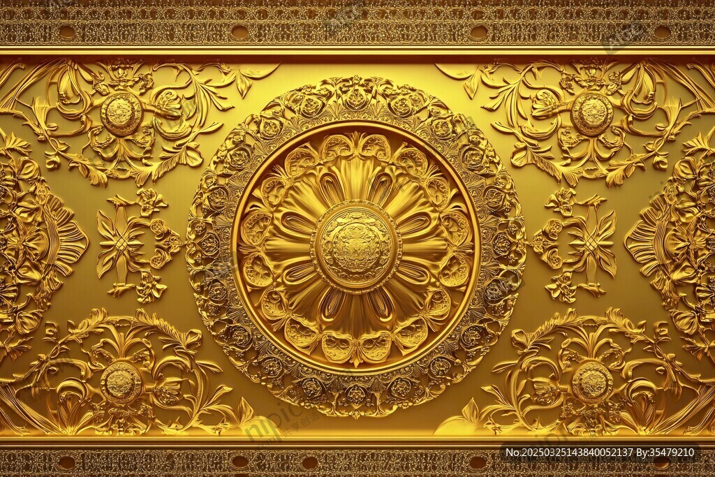 金色雕花背景圖案