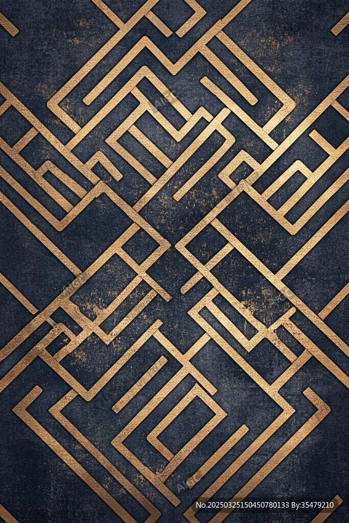 金色幾何線條復古紋理圖案