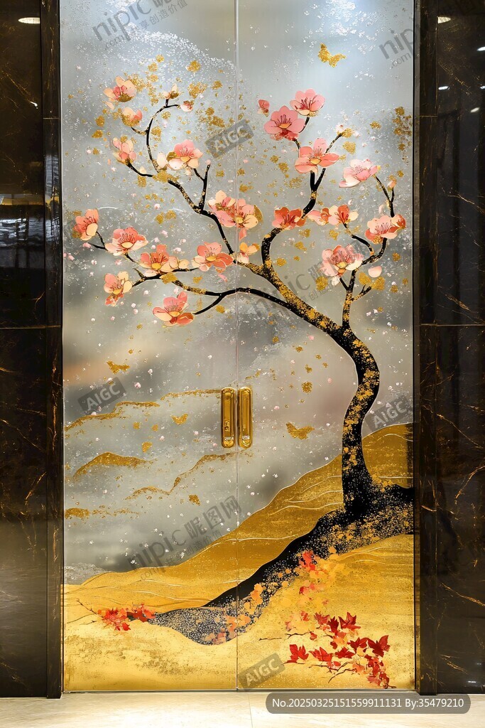 中式花鳥藝術(shù)玻璃裝飾畫