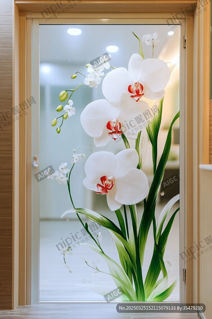 精致蘭花藝術(shù)玻璃裝飾畫