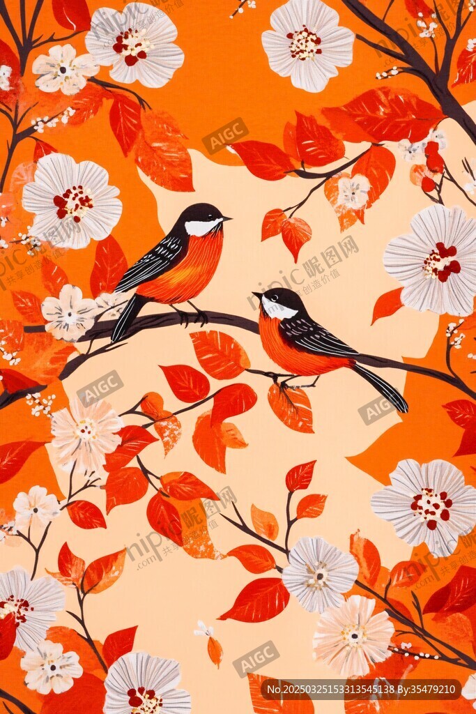 秋日花鳥圖