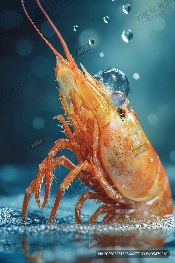 靈動鮮蝦與水珠的美妙瞬間