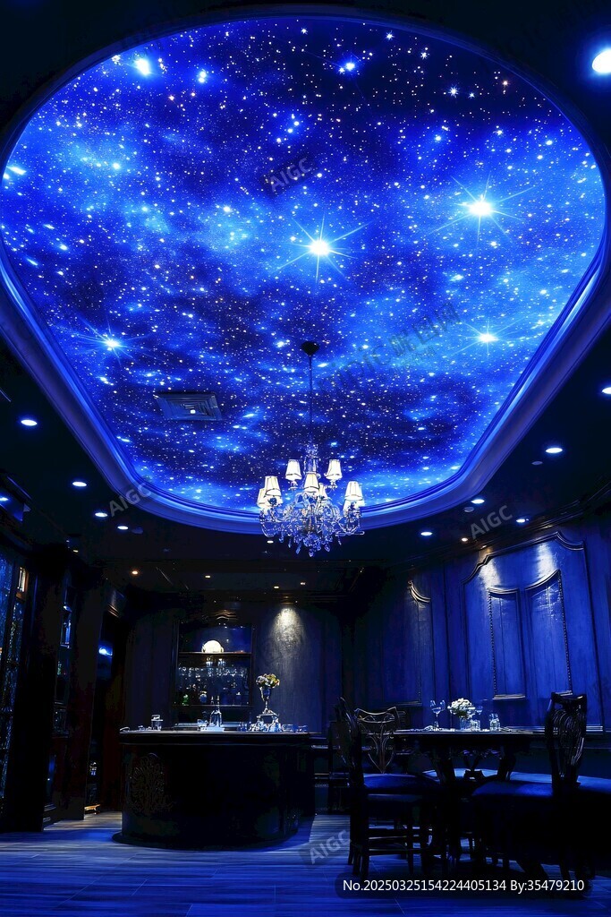 夢幻星空主題室內天花板