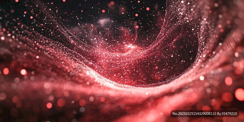 夢幻紅色宇宙星云背景