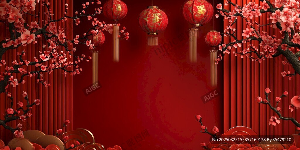 喜慶中式新年場景布置