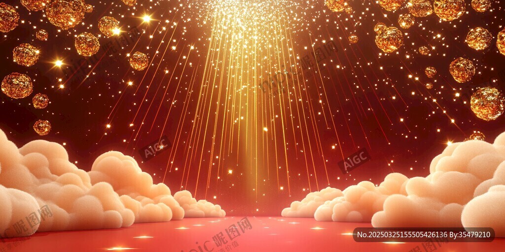 夢(mèng)幻金云閃耀的璀璨場(chǎng)景