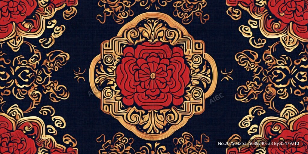 中式傳統(tǒng)花卉紋飾圖案