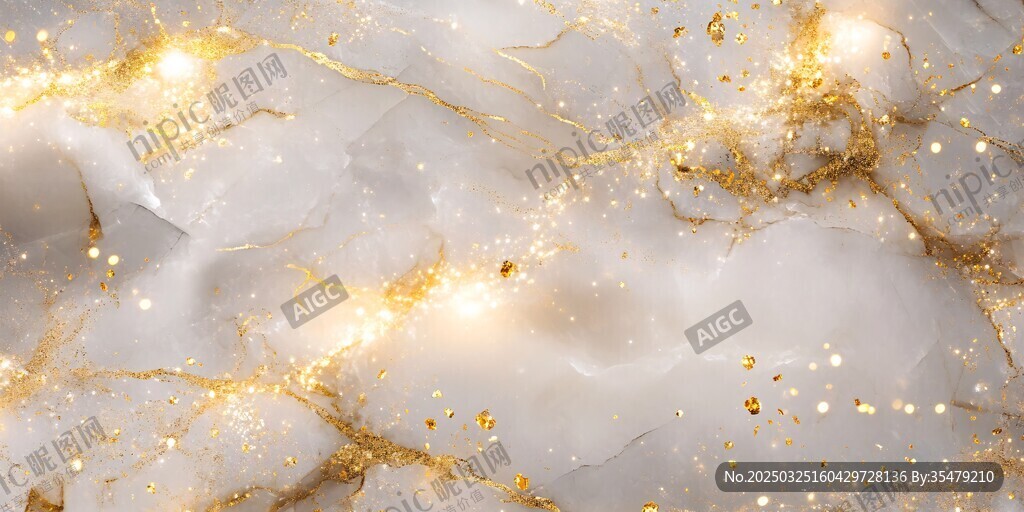 奢華金白大理石紋理背景