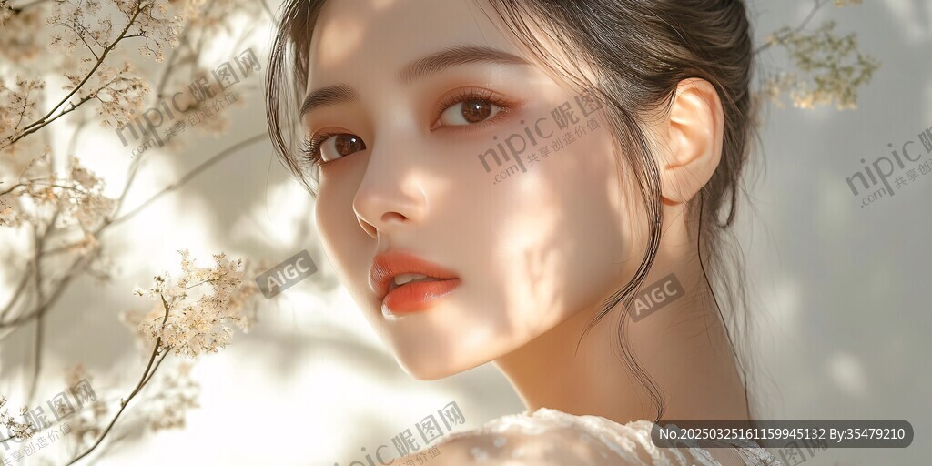 陽(yáng)光灑身的清新柔美女子