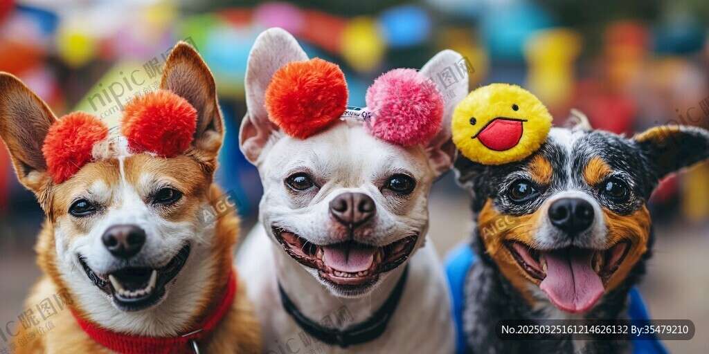三只萌犬的歡樂造型秀