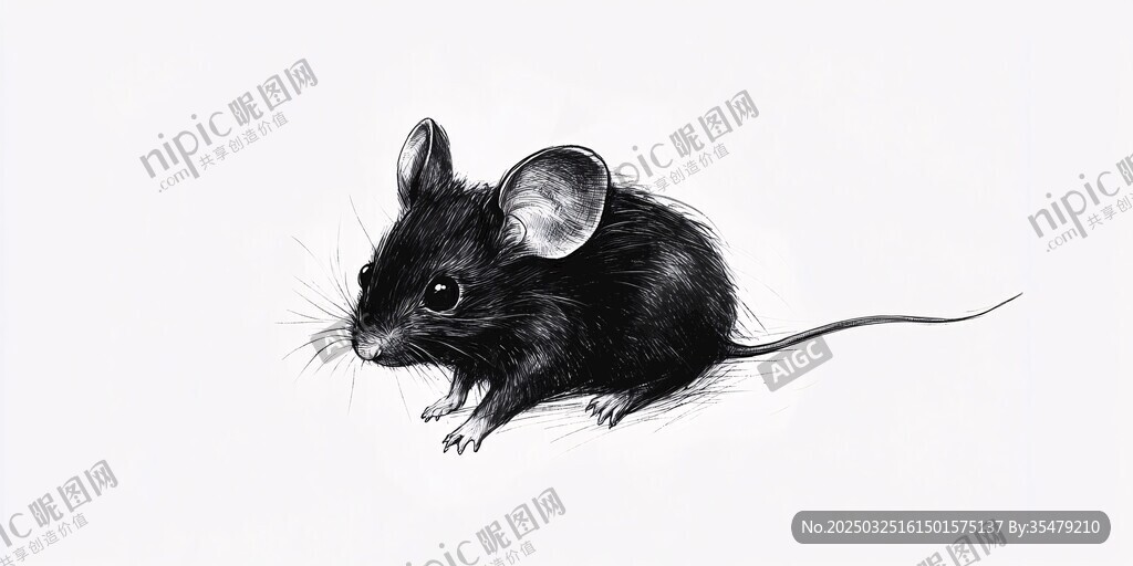 黑老鼠素描圖