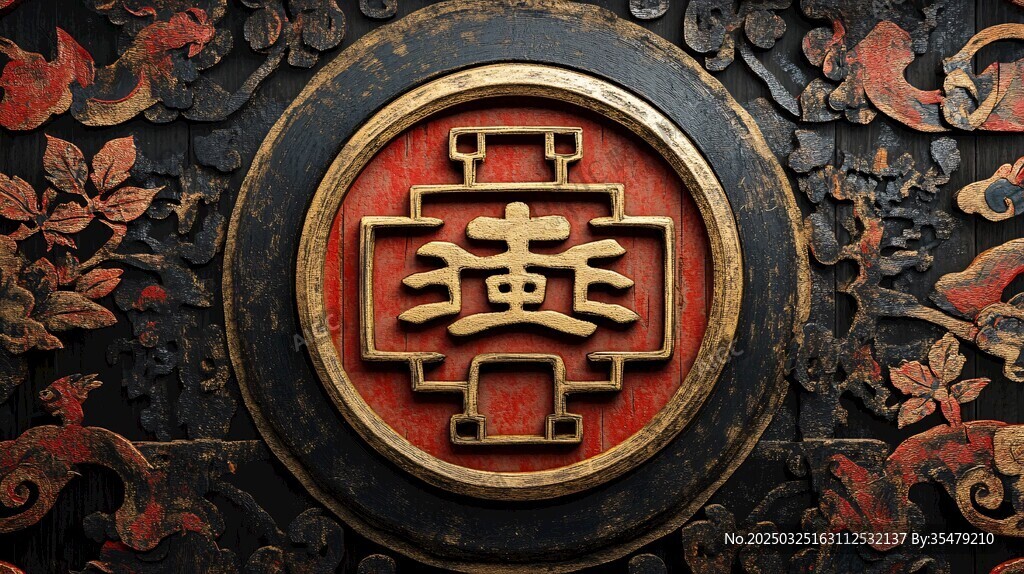 中式傳統福字雕花裝飾