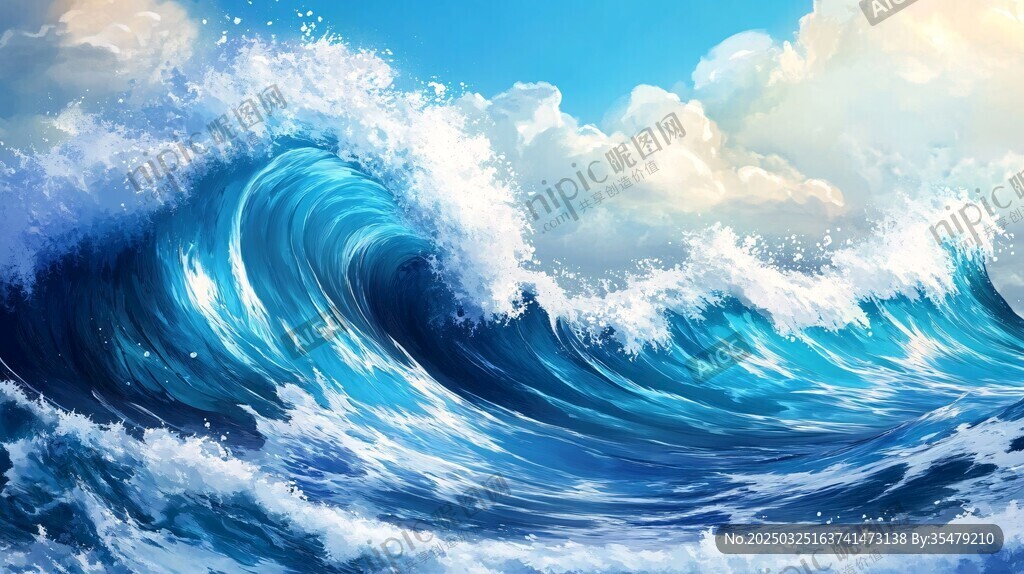 洶涌海浪繪就壯闊海洋景