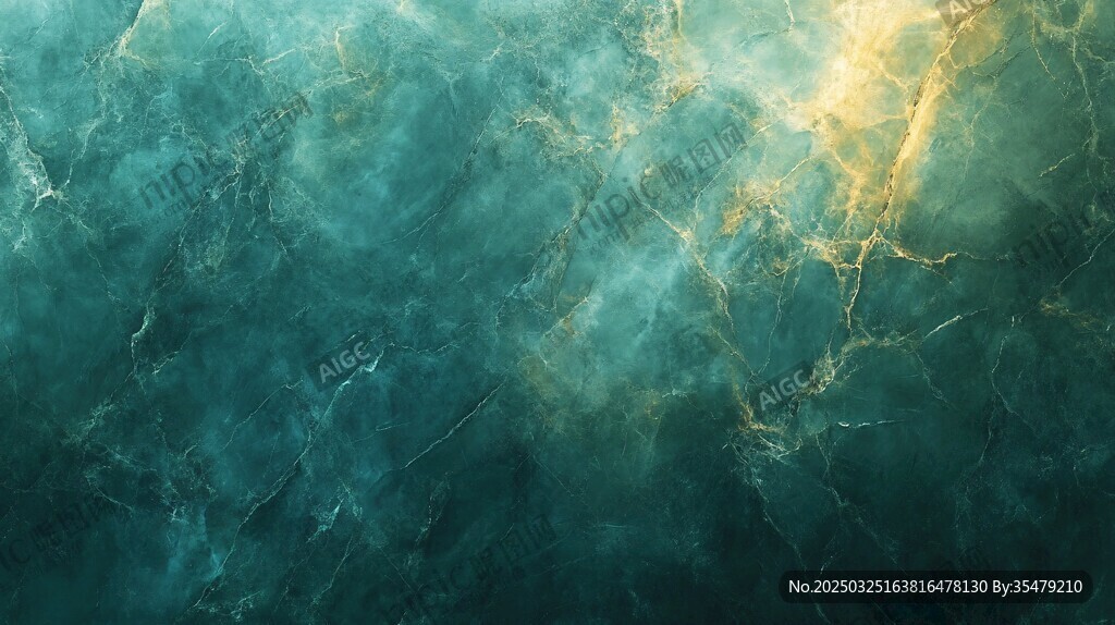 夢幻綠金大理石紋理背景
