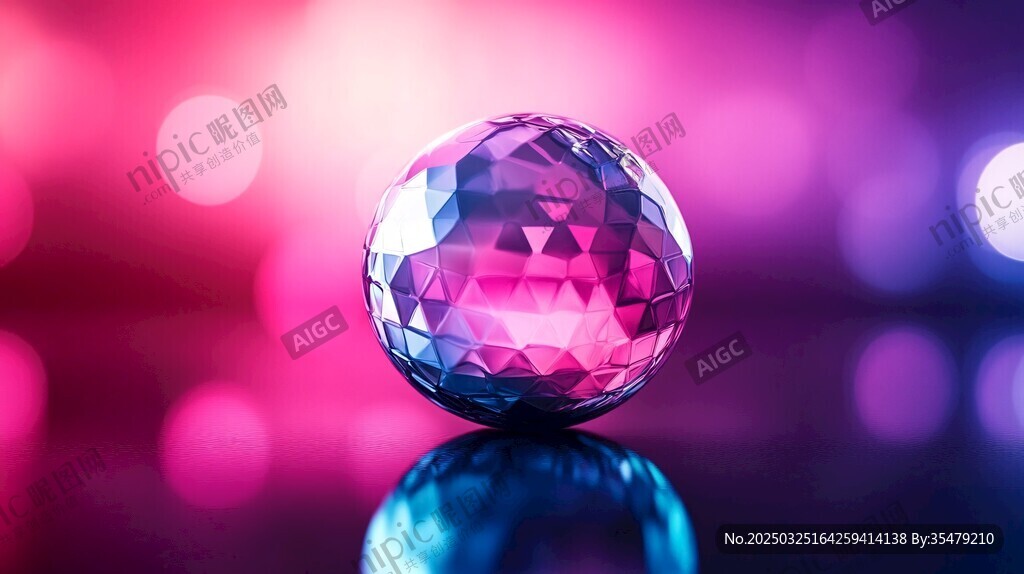 夢(mèng)幻炫彩多面晶體球