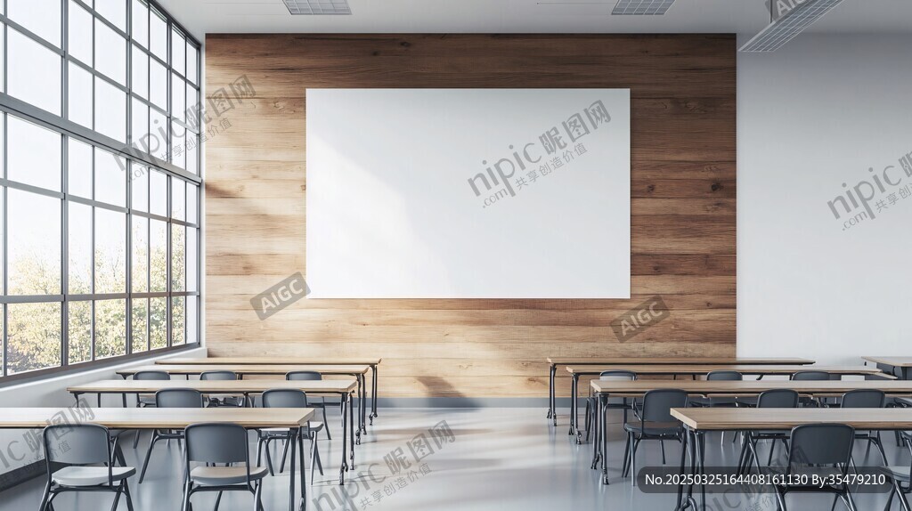 現代簡約風格的明亮教室