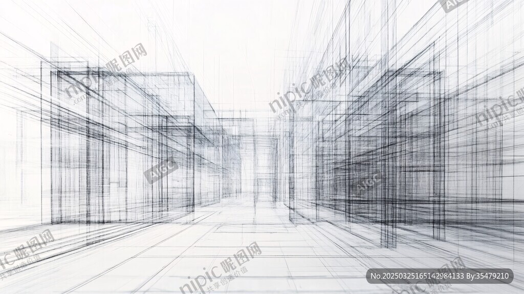 建筑線條透視抽象設(shè)計圖