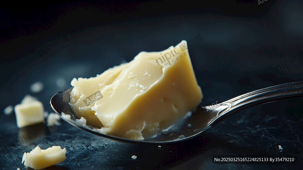 勺子上的美味黃油塊