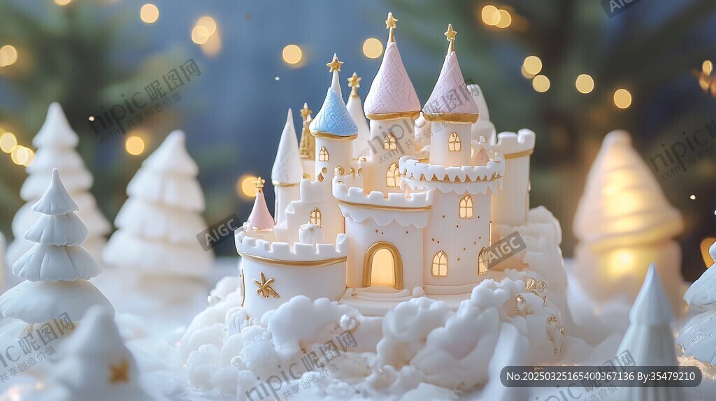 夢幻冰雪城堡童話場景