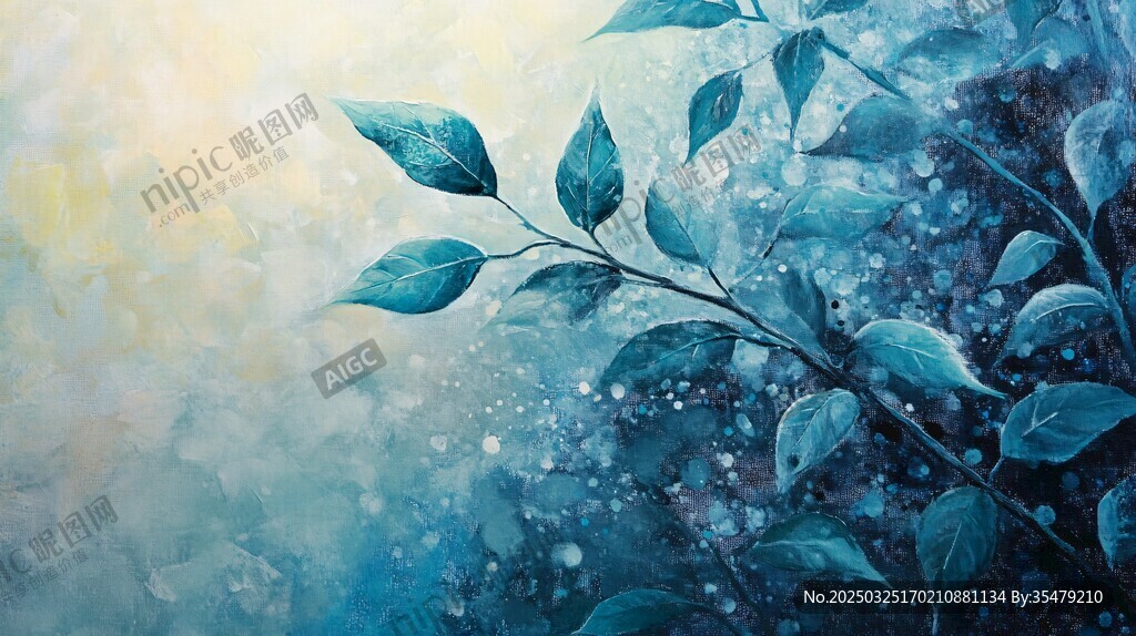 夢(mèng)幻藍(lán)葉 清新自然藝術(shù)圖景