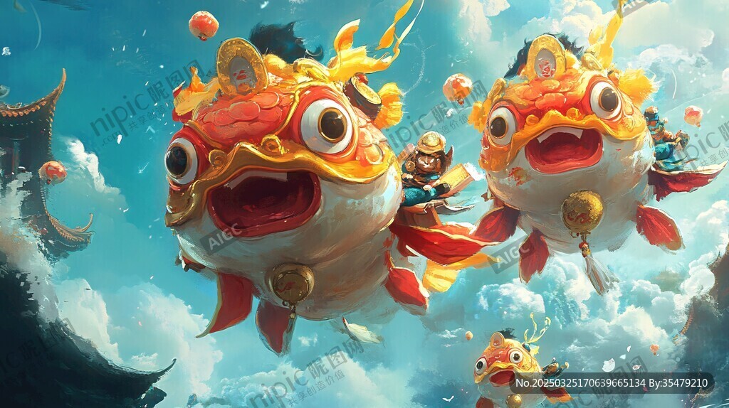 瑞獸金魚云端奇幻遨游