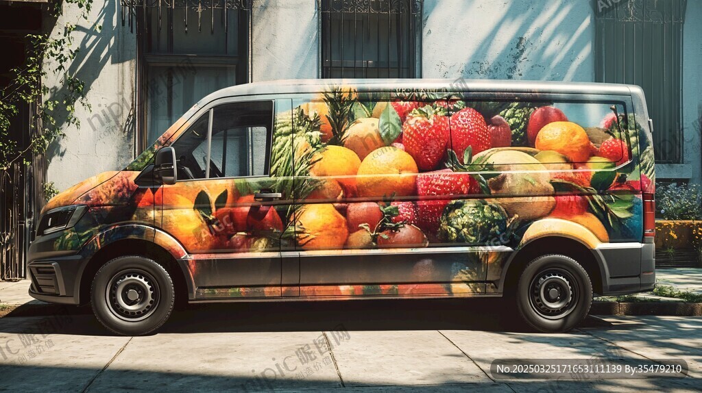 水果主题创意彩绘面包车 水果主题创意彩绘面包车