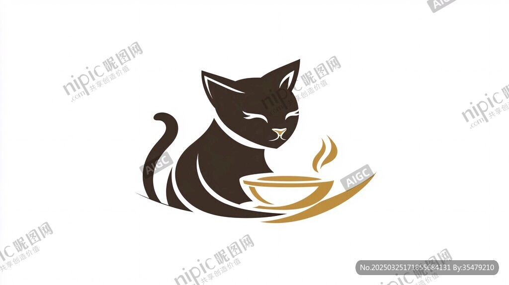 貓咪享美食標志設(shè)計