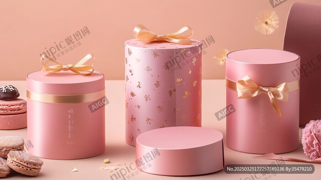 粉色系精美圓形禮品盒