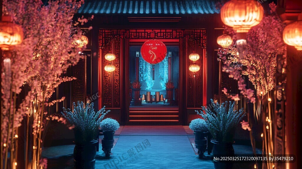 中式古風(fēng)浪漫婚禮場(chǎng)景