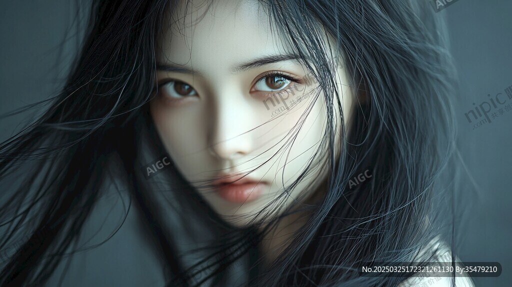 飄逸長發的冷艷少女