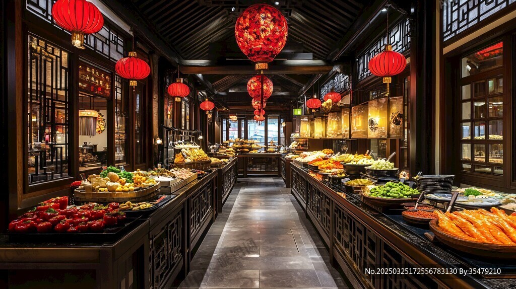 中式自助餐廳的豐盛美食